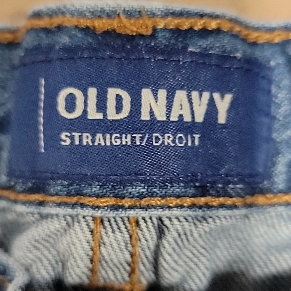 Old Navy, Size 12 Standard, Med Wash, Straight Leg Jeans, Excellent Used Cond.